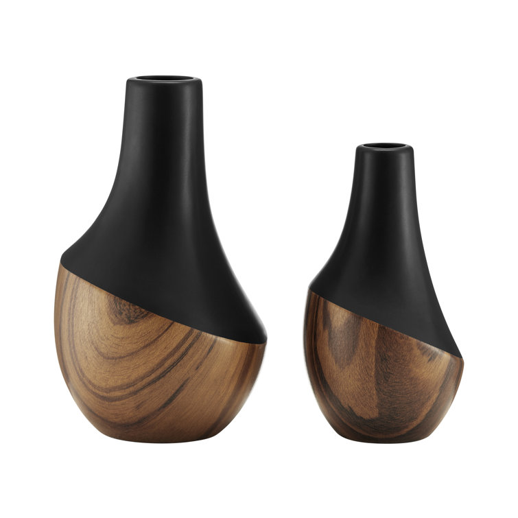 Wrought Studio Milo Kalbas 2 Piece Gourd Modern Two Tone Tabletop Vase